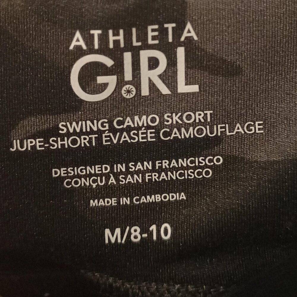 Athleta Girl/Swing Skort/Girls M 8-10/Black Gray Camo/Athletic Activewear - Picture 6 of 10